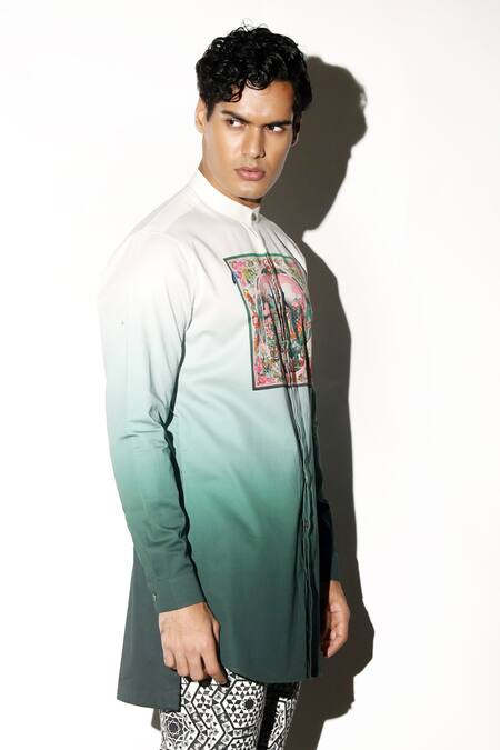 Buy MR. Ajay Kumar Multi Color Cotton Embroidery Ratan Palace Print Shirt Online at Aza Fashions Buy_MR. Ajay Kumar_Multi Color Cotton Embroidery Ratan Palace Print Shirt _Online_at_Aza_Fashions