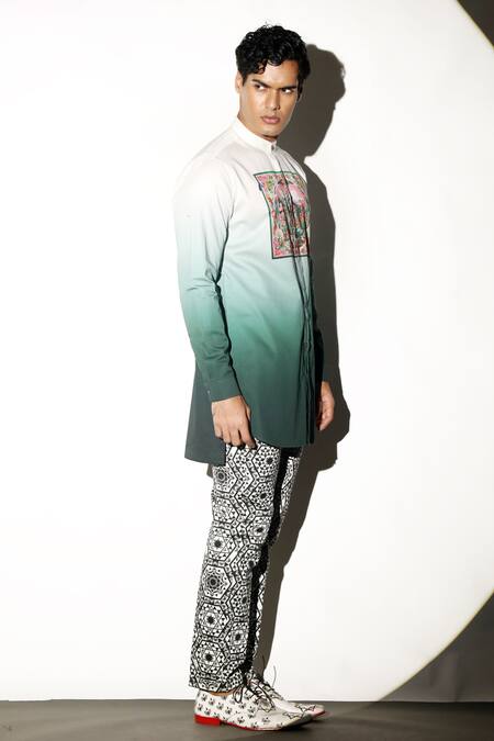 Buy MR. Ajay Kumar Multi Color Cotton Embroidery Ratan Palace Print Shirt Buy_MR. Ajay Kumar_Multi Color Cotton Embroidery Ratan Palace Print Shirt