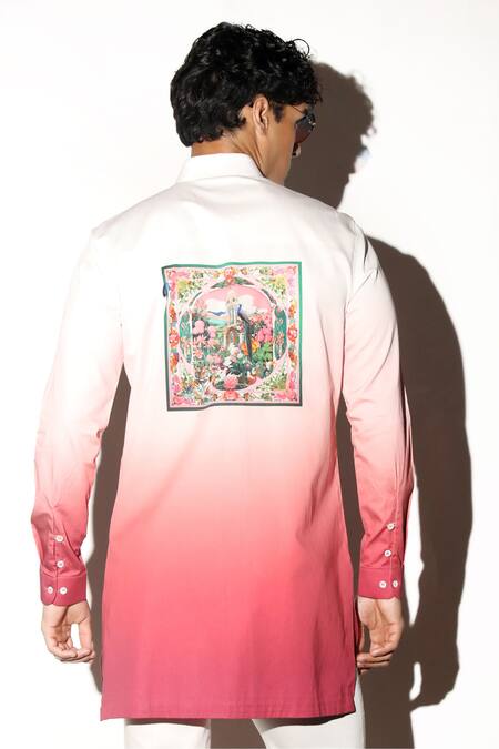 MR. Ajay Kumar Multi Color Cotton Embroidery Omar Palace Print Shirt at Aza Fashions MR. Ajay Kumar_Multi Color Cotton Embroidery Omar Palace Print Shirt _at_Aza_Fashions