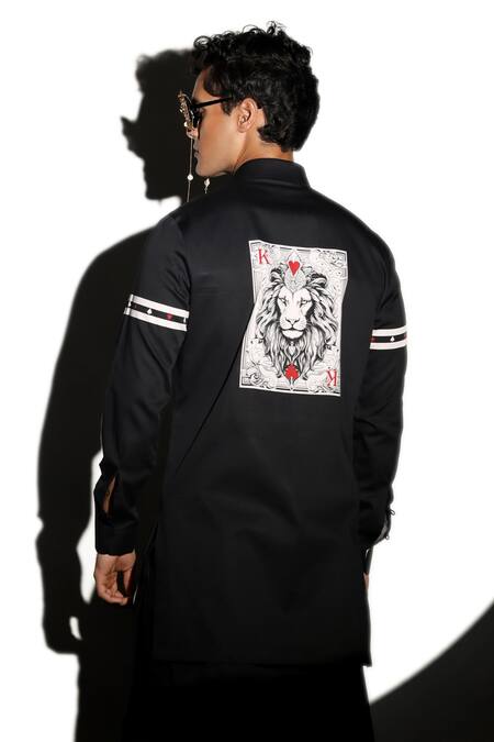 Buy MR. Ajay Kumar Multi Color Cotton Danish Lion King Print Shirt Online at Aza Fashions Buy_MR. Ajay Kumar_Multi Color Cotton Danish Lion King Print Shirt _Online_at_Aza_Fashions