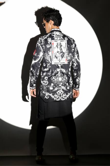 Shop MR. Ajay Kumar Black 100% Cotton Plain Kilt Pant at Aza Fashions Shop_MR. Ajay Kumar_Black 100% Cotton Plain Kilt Pant _at_Aza_Fashions