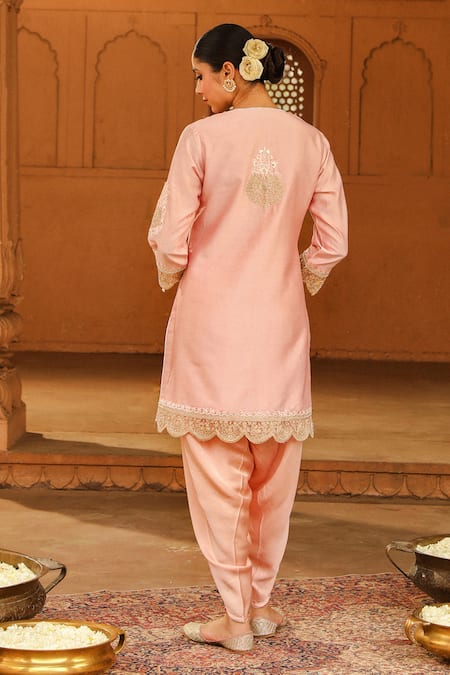 Sheetal Batra Ernika Embroidered Yoke Kurta With Dhoti Pant 
