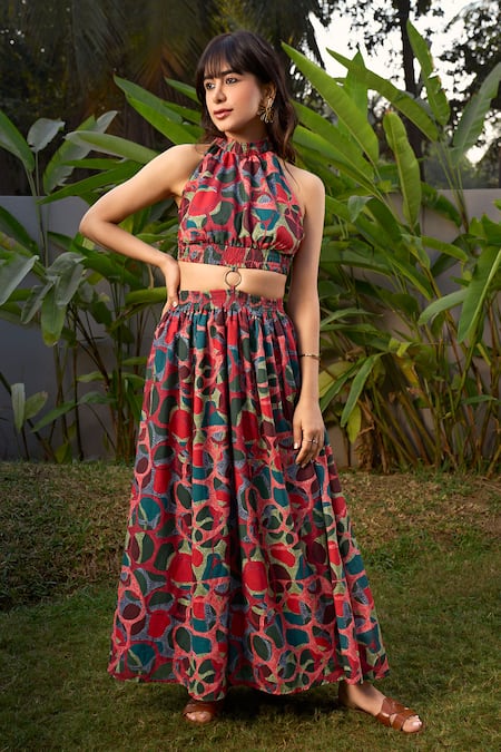 Buy ZiP by Payal & Zinal Red Cotton Halter Neck Bubble Trouble Back Tie-up Dress Online at Aza Fashions Buy_ZiP by Payal & Zinal_Red Cotton Halter Neck Bubble Trouble Back Tie-up Dress _Online_at_Aza_Fashions