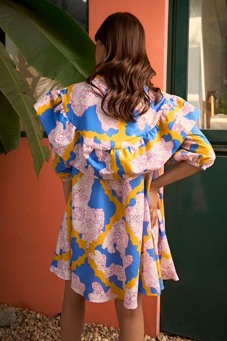 ZiP by Payal & Zinal Sunflower Abstract Print Dress 