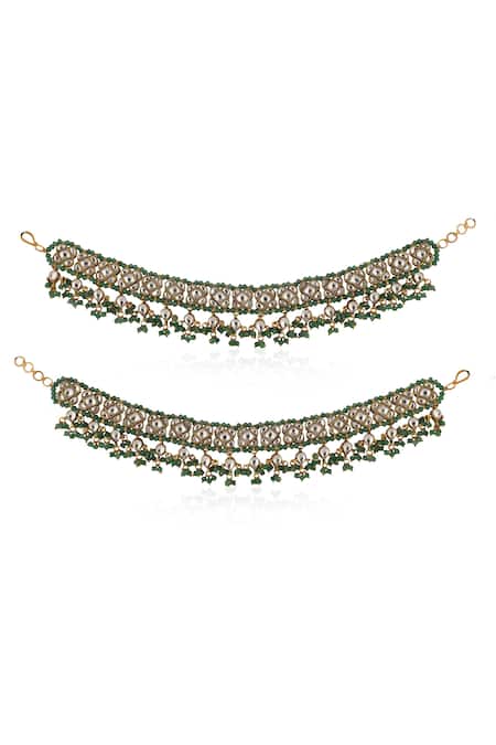 Riana Jewellery Stone Drop Embellished Pair Of Payals 