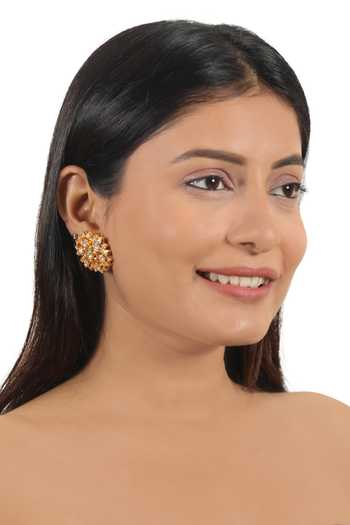 Shop Riana Jewellery Pink Glitter, Stones Jadau Embellished Wedding Choker Set Shop_Riana Jewellery_Pink Glitter, Stones Jadau Embellished Wedding Choker Set