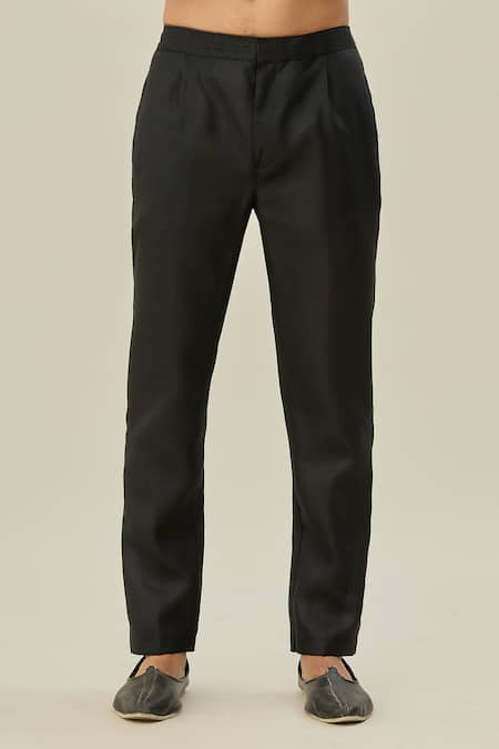 Arihant Rai Sinha Black Linen, Cotton Solid Kurta And Pant Set at Aza Fashions Arihant Rai Sinha_Black Linen, Cotton Solid Kurta And Pant Set _at_Aza_Fashions