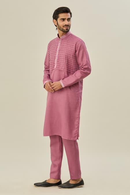 Buy Arihant Rai Sinha Pink Linen, Cotton Plain Kurta And Pant Set Online at Aza Fashions Buy_Arihant Rai Sinha_Pink Linen, Cotton Plain Kurta And Pant Set _Online_at_Aza_Fashions