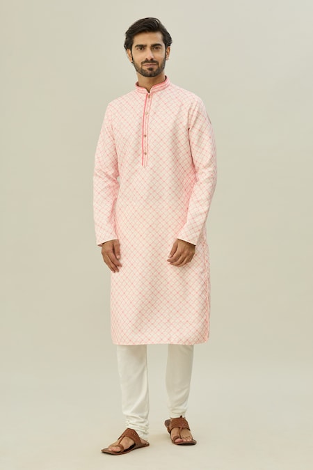 Arihant Rai Sinha Checkered Pattern Kurta 