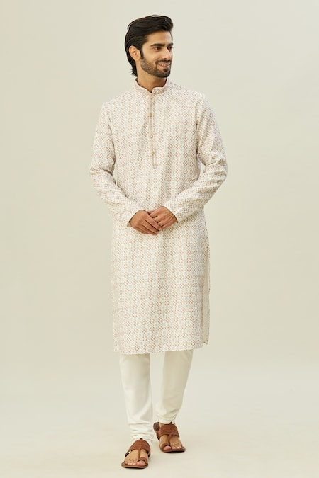 Arihant Rai Sinha Floral Print Kurta & Churidar Set 