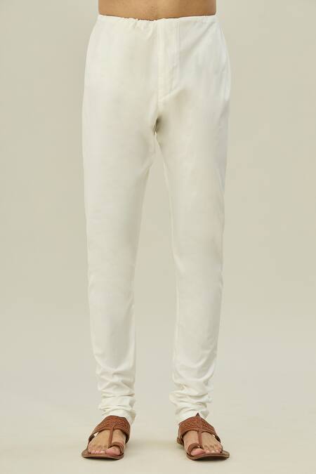 Arihant Rai Sinha_Brown Cotton, Chanderi Silk Floral Print Kurta And Churidar Set _at_Aza_Fashions