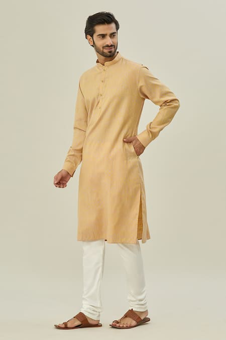 Buy Arihant Rai Sinha Brown Jacquard, Chanderi Checkered Woven Kurta Set Online at Aza Fashions Buy_Arihant Rai Sinha_Brown Jacquard, Chanderi Checkered Woven Kurta Set _Online_at_Aza_Fashions