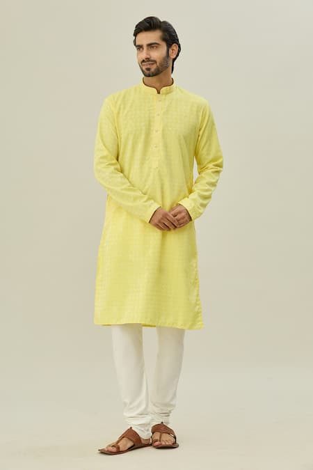 Arihant Rai Sinha Flower Bloom Self Design Kurta 