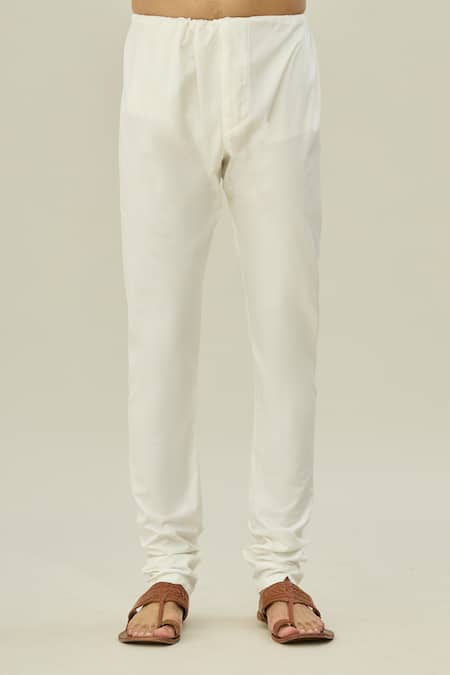 Arihant Rai Sinha_Beige Jacquard, Silk Embroidery Mandala Butti Pattern Kurta With Churidar _Online_at_Aza_Fashions