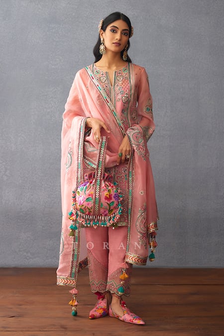 Torani Pink Tassels, Embroidery Dil Ruba Anji Potli Online at Aza Fashions Torani_Pink Tassels, Embroidery Dil Ruba Anji Potli _Online_at_Aza_Fashions