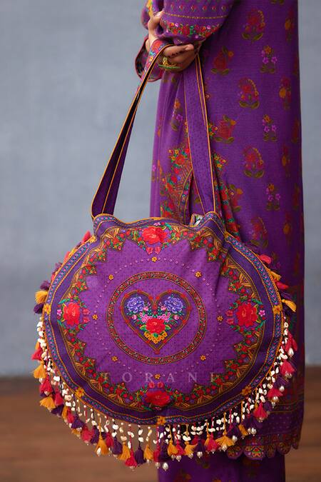 Buy Torani Purple Tassels, Embroidery Dil Kusha Rabia Bag Online at Aza Fashions Buy_Torani_Purple Tassels, Embroidery Dil Kusha Rabia Bag _Online_at_Aza_Fashions