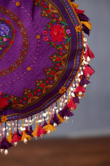 Shop Torani Purple Tassels, Embroidery Dil Kusha Rabia Bag Online at Aza Fashions Shop_Torani_Purple Tassels, Embroidery Dil Kusha Rabia Bag _Online_at_Aza_Fashions