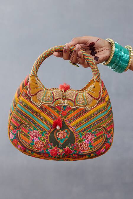 Buy Torani Yellow Embroidery Dil Seher Tia Handbag Online at Aza Fashions Buy_Torani_Yellow Embroidery Dil Seher Tia Handbag _Online_at_Aza_Fashions