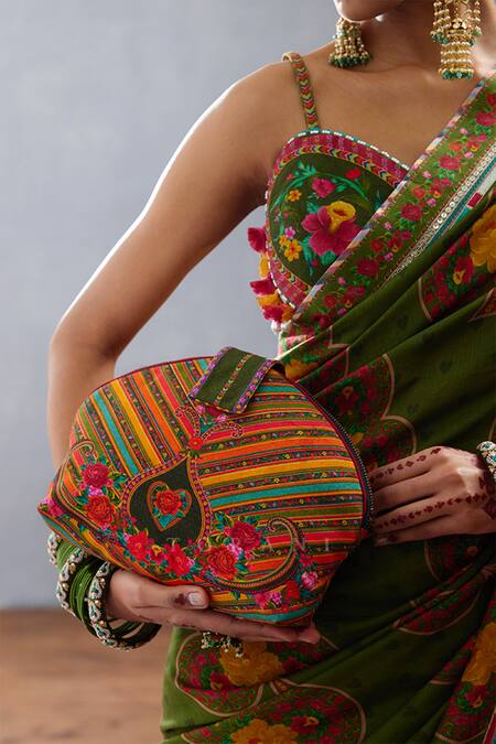 Torani_Multi Color Embroidery Dil Rang Ruba Clutch _Online_at_Aza_Fashions