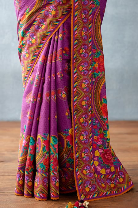 Shop_Torani_Purple Jeni Silk Printed Floral Dil Kusha Anam Saree _Online_at_Aza_Fashions