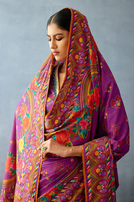 Buy_Torani_Purple Jeni Silk Printed Floral Dil Kusha Anam Saree 