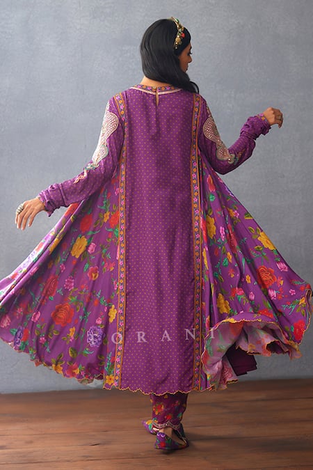 Buy Torani Purple Cotton, Silk Embroidery Round Dil Kusha Eira Floral Print Kurta Pant Set Online at Aza Fashions Buy_Torani_Purple Cotton, Silk Embroidery Round Dil Kusha Eira Floral Print Kurta Pant Set _Online_at_Aza_Fashions