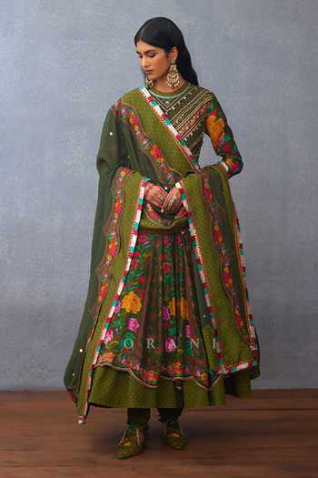Shop Torani Green Organza, Jersey, Silk Metallic Dil Saaz Asima Gullista Print Anarkali Set Online at Aza Fashions Shop_Torani_Green Organza, Jersey, Silk Metallic Dil Saaz Asima Gullista Print Anarkali Set _Online_at_Aza_Fashions