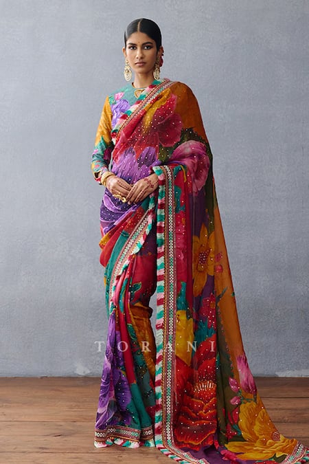 Torani Dil Rang Nigar Phool Aashiyana Print Saree 