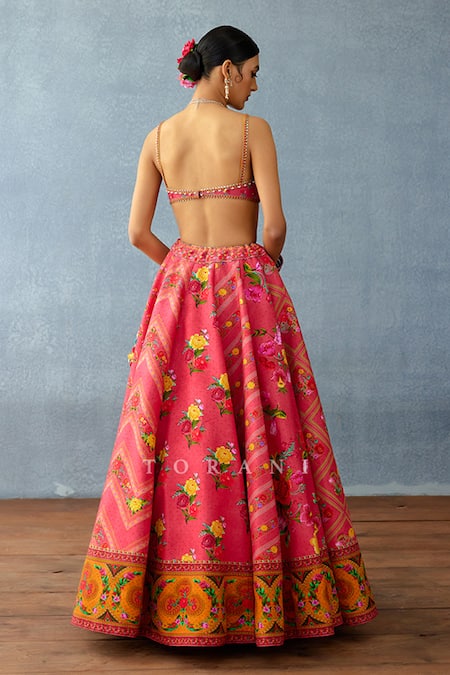 Torani Dil Ruba Aria Chevron Print Lehenga Set 
