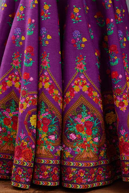 Torani Purple Silk Sequins, Tassels Round Neck Dil Kusha Ava Print Lehenga And Blouse Set at Aza Fashions Torani_Purple Silk Sequins, Tassels Round Neck Dil Kusha Ava Print Lehenga And Blouse Set _at_Aza_Fashions