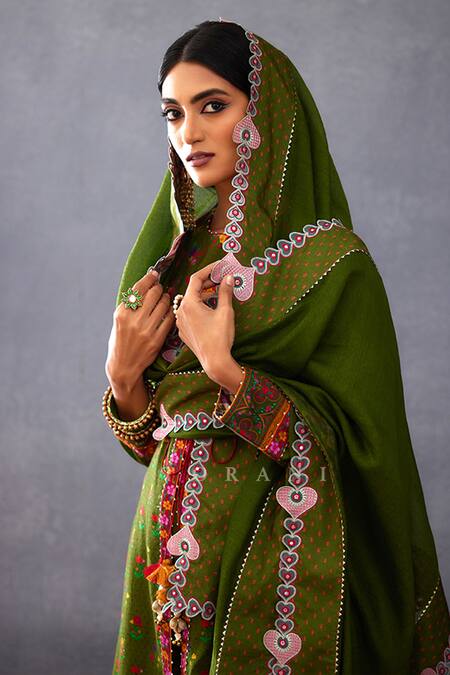 Buy Torani Green Handloom Cotton, Chanderi Tassels, Dil Saaz Aaliyah Printed Angarkha Set Online at Aza Fashions Buy_Torani_Green Handloom Cotton, Chanderi Tassels, Dil Saaz Aaliyah Printed Angarkha Set _Online_at_Aza_Fashions