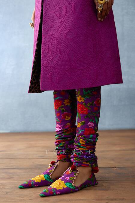 Buy Torani Purple Cotton, Silk Embroidery Dil Kusha Maryam Paisley Pattern Kurta Set Buy_Torani_Purple Cotton, Silk Embroidery Dil Kusha Maryam Paisley Pattern Kurta Set