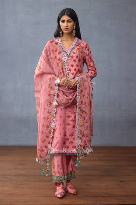 Buy Torani Pink Cotton, Silk Embroidery, Applique, Lace Dil Ruba Hiba Print Kurta Set Online at Aza Fashions Buy_Torani_Pink Cotton, Silk Embroidery, Applique, Lace Dil Ruba Hiba Print Kurta Set _Online_at_Aza_Fashions
