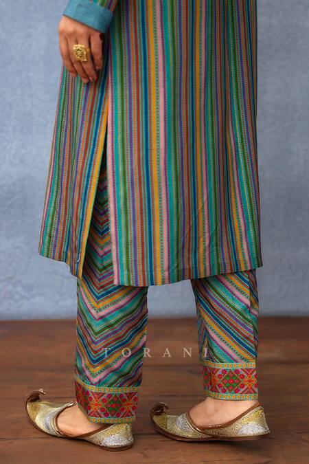 Shop Torani Multi Color Silk Embroidery Floral Printed Bundi And Kurta Set Online at Aza Fashions Shop_Torani_Multi Color Silk Embroidery Floral Printed Bundi And Kurta Set _Online_at_Aza_Fashions