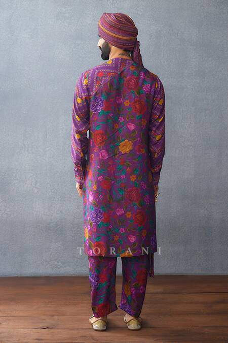Torani Purple Jersey, Silk Embroidery Dil Kusha Fayaz Print Kurta Set Online at Aza Fashions Torani_Purple Jersey, Silk Embroidery Dil Kusha Fayaz Print Kurta Set _Online_at_Aza_Fashions