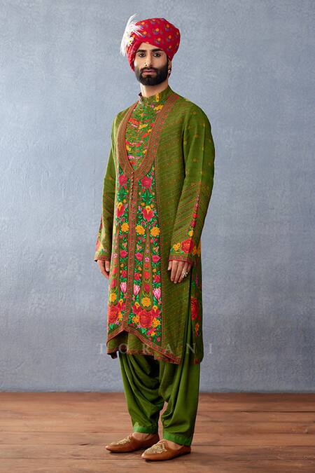 Torani Green Cotton, Silk Embroidery Dil Saaz Farid Print Kurta Set Online at Aza Fashions Torani_Green Cotton, Silk Embroidery Dil Saaz Farid Print Kurta Set _Online_at_Aza_Fashions
