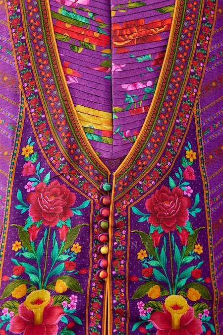 Buy Torani Purple Cotton, Silk Embroidery Dil Kusha Khalil Print Kurta Set Buy_Torani_Purple Cotton, Silk Embroidery Dil Kusha Khalil Print Kurta Set