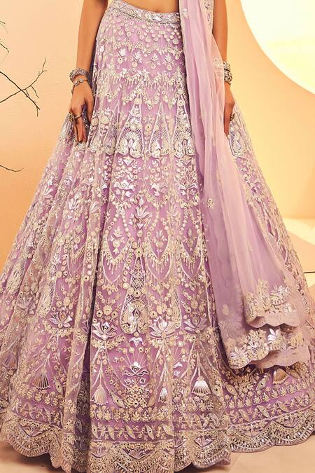 Buy Aneesh Agarwaal Purple Tulle Embroidery, Foil Printing, Cut Victorian Fleur Bridal Lehenga Set Online at Aza Fashions Buy_Aneesh Agarwaal_Purple Tulle Embroidery, Foil Printing, Cut Victorian Fleur Bridal Lehenga Set _Online_at_Aza_Fashions