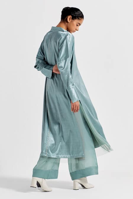 Three Organza High Waist Flared Pant 