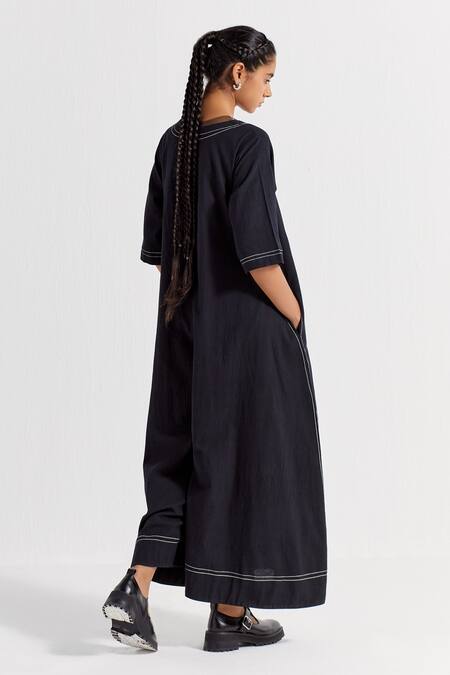 Three Thread Border Embroidered Jumpsuit 