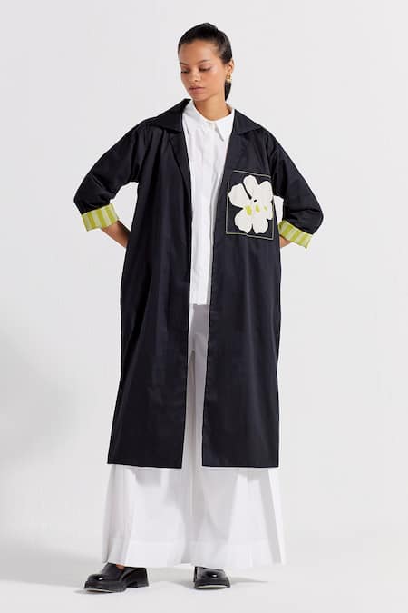 THREE Floral Applique Patch Jacket & Pant Set 