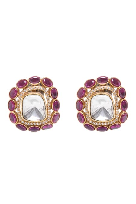 Preeti Mohan_Multi Color Stones, Diamonds Bhavaprita Navratan Necklace Set _Online_at_Aza_Fashions