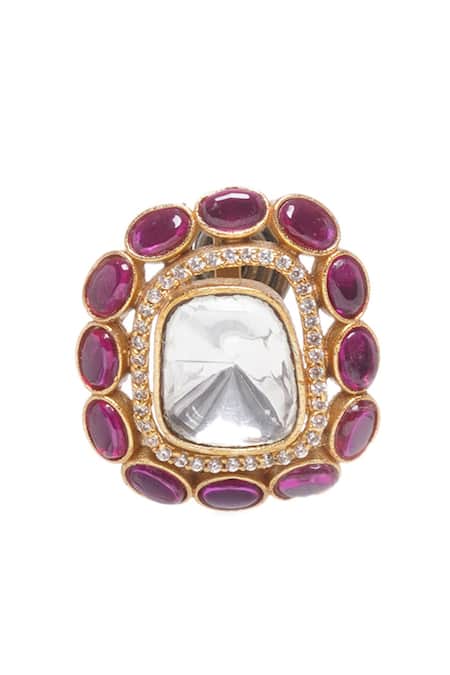 Buy_Preeti Mohan_Multi Color Stones, Diamonds Bhavaprita Navratan Necklace Set _Online_at_Aza_Fashions