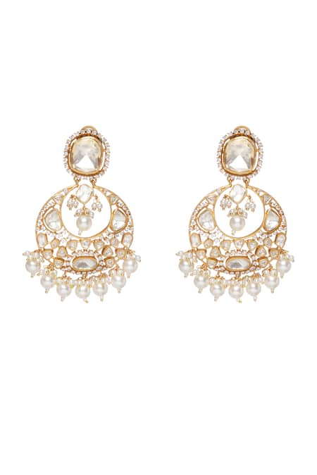 Preeti Mohan_Gold Plated Pearls Yadavi Moissanite Necklace Set _Online_at_Aza_Fashions