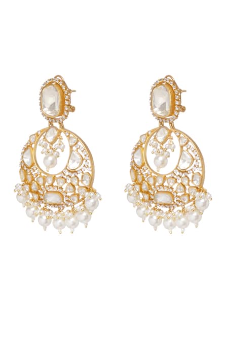 Buy_Preeti Mohan_Gold Plated Pearls Yadavi Moissanite Necklace Set _Online_at_Aza_Fashions