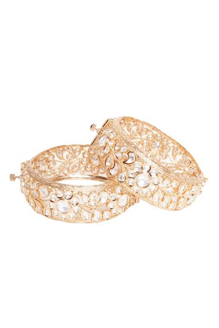 Preeti Mohan Chandni Kundan Embellished Bangles - Set of 2 