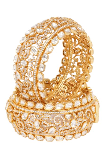 Preeti Mohan Gautami Moissanite Embellished Bangles - Set of 2 