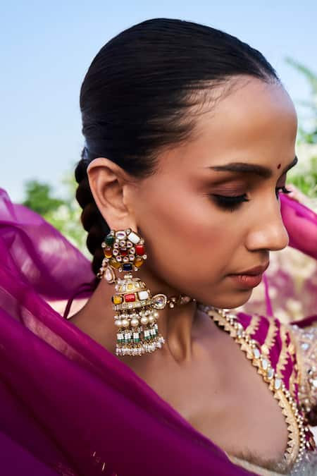 PREETI MOHAN Kanakya Embellished Jhumka Earrings 