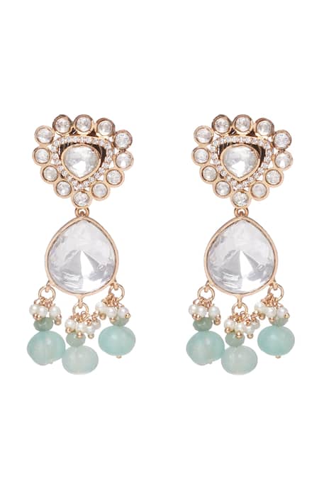 Preeti Mohan Green Diamonds, Stones Menka Embellished Choker Necklace Set Online at Aza Fashions Preeti Mohan_Green Diamonds, Stones Menka Embellished Choker Necklace Set _Online_at_Aza_Fashions