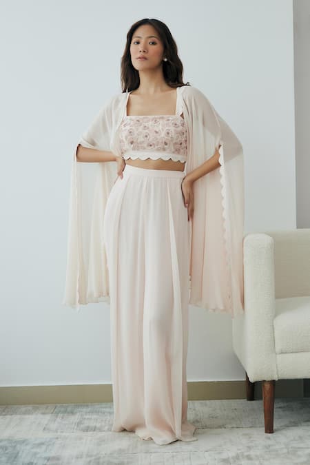 Lavanya Ahuja Flared Sleeve Cape Pant Set 